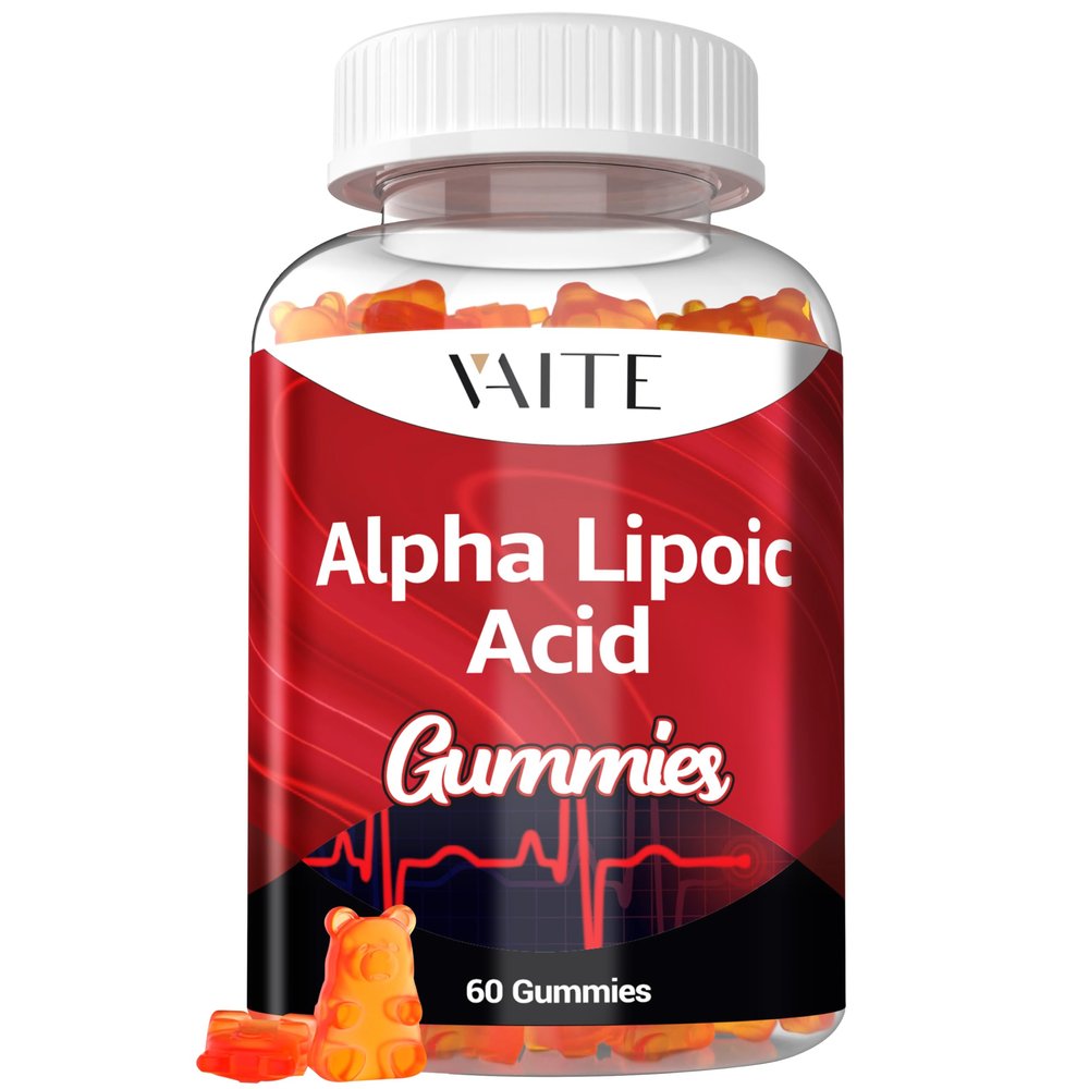 Alpha Lipoic Acid Gummies 1000mg, ALA Supplement for Brain & Nerve Support, Antioxidant, Energy  Non-GMO, Vegan, Gluten-Free  60 Chewables for Vitality and Comfort for Men & Women