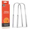 2 Pack Tongue Scraper for Adults, GIAVGIAV Professional Tongue Cleaner Tongue Brush for Oral Care & Hygiene, Reusable Tongue Scrubber with Dual Carved Handle, Reduce Bad Breath, Stainless Steel view 1