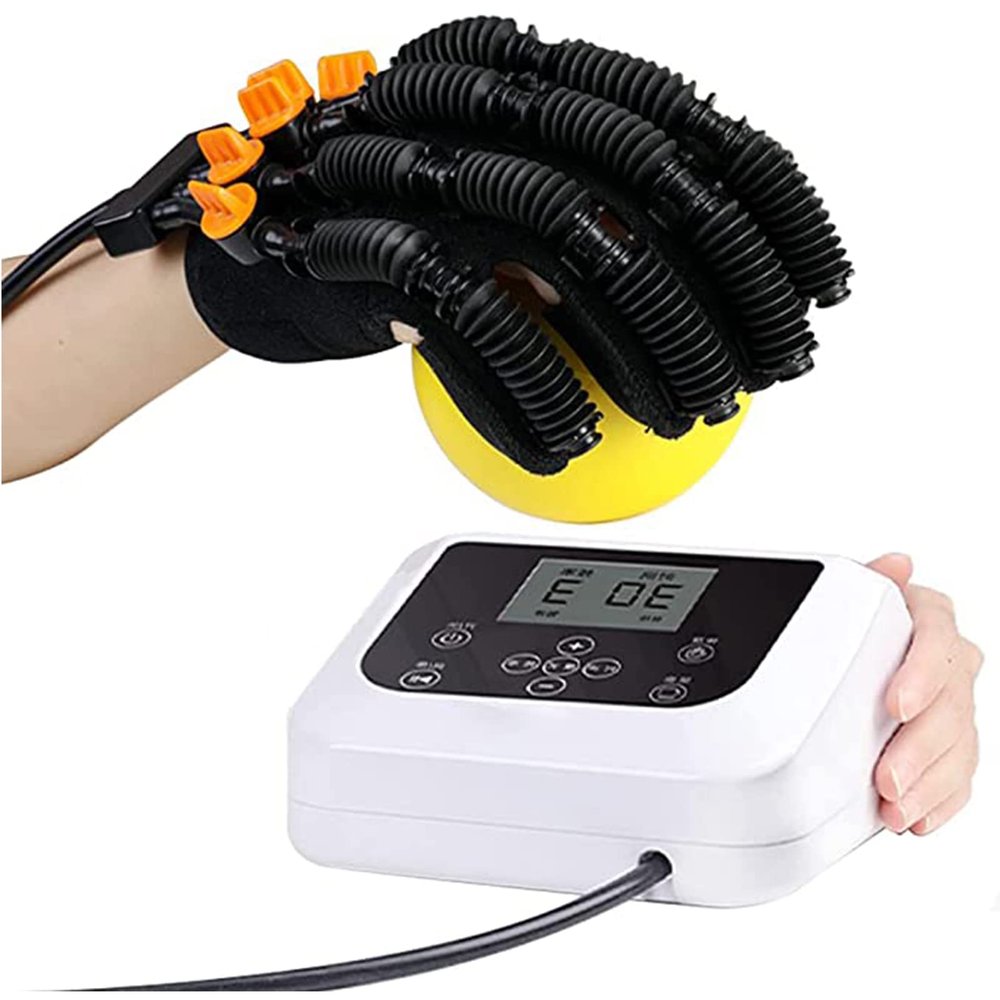 OMaju Fitness Equipment Hand Splint Support Finger Wrist Training Equipment Rehabilitation Robot Gloves for Hand Functional Impairment/Hemiplegia/Stroke Hand Wrist Orthosis