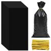 Lecpeting 100 Pcs Cellophane Treat Bags Plastic Goodie Candy Bags with Twist Ties for Gift Wrap Birthday Wedding Baby Shower Christmas Party Supplies (Black) view 1
