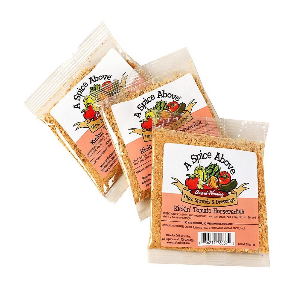 A Spice Above Dip Mix  Horseradish | Refreshing & Creamy Cucumber Herb Dip | Perfect for Easy Cooking, Dips, Spreads & Recipes | All-Natural, No MSG | 3-Pack