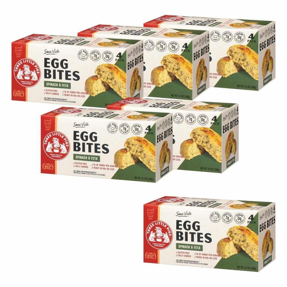 Three Little Pigs Spinach & Feta Egg Bites, 8.4OZ, 6 Pack