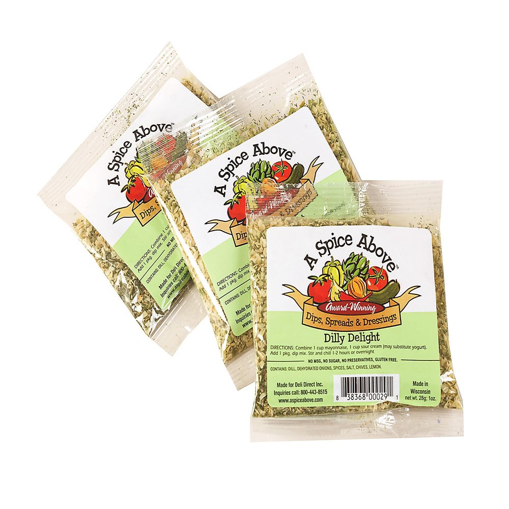 A Spice Above Dip Mix Dilly Delight | Refreshing & Creamy Cucumber Herb Dip | Perfect for Easy Cooking, Dips, Spreads & Recipes | All-Natural, No MSG | 3-Pack