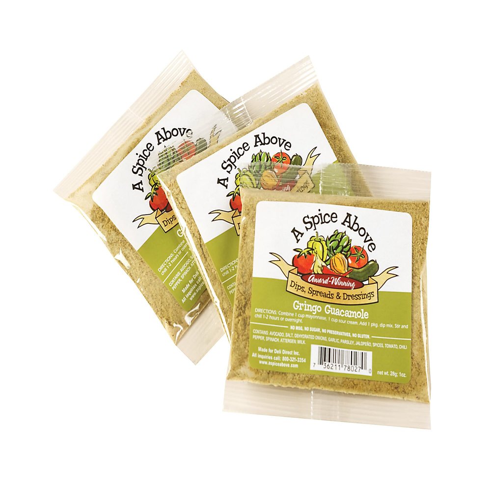 A Spice Above Dip Mix  Guacamole | Refreshing & Creamy Cucumber Herb Dip | Perfect for Easy Cooking, Dips, Spreads & Recipes | All-Natural, No MSG | 3-Pack