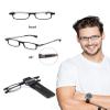 2 Pack Ultra Thin Lightweight Folding Reading Glasses Women Men TR90 Blue Light Blocking Anti UV/Eyestrain Foldable Compact Computer Readers Portable Unique Stretchable Slim Flat case Black +1.0 view 4