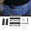 2 Pack Ultra Thin Lightweight Folding Reading Glasses Women Men TR90 Blue Light Blocking Anti UV/Eyestrain Foldable Compact Computer Readers Portable Unique Stretchable Slim Flat case Black +3.0 view 3