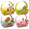 12pcs Paper Easter Baskets Easter Treat Boxes Party Favor Boxes with Handle Eggs Containers for Kids Egg Hunt Home School Party Supplies