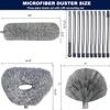 20+ Ft High Reach Ceiling Fan Duster & Cobweb & Corner Brush Duster with 3-14 ft Spliceable Pole Microfiber Feather Duster for Spider Web, High Ceiling, Blinds, Furniture Cleaning Tool Kit view 2