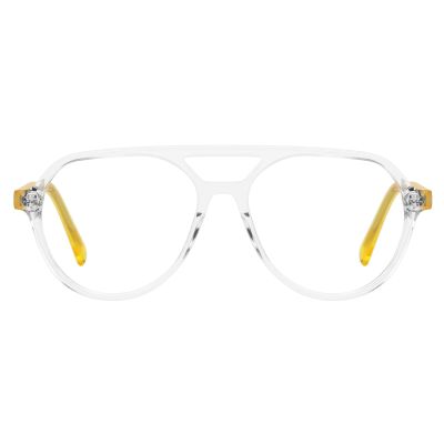 FYTOO Retro Aviator Reading Glasses for Women Men Blue Light Blocking Glasses Transparent Computer Readers 1.25x Anti UV400/Glare/Fatigue Pete FT1289