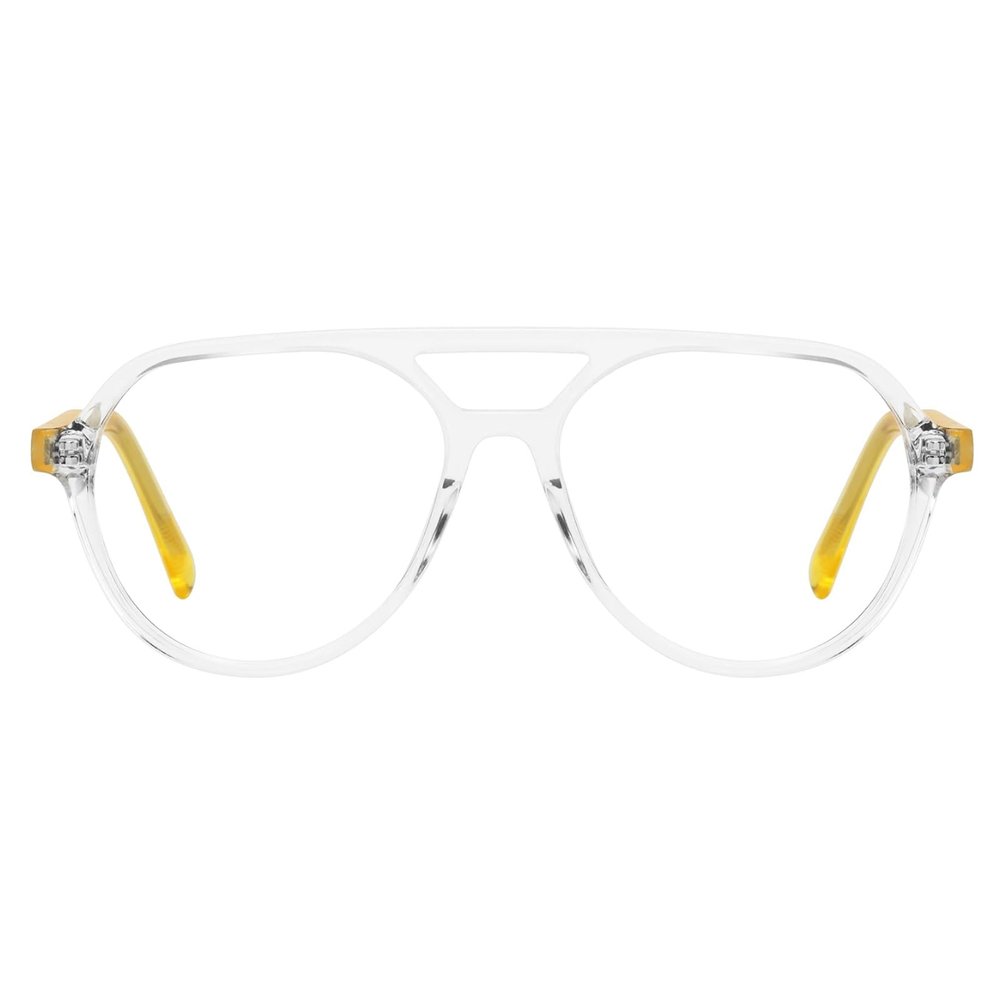 FYTOO Retro Aviator Reading Glasses for Women Men Blue Light Blocking Glasses Transparent Computer Readers 1.25x Anti UV400/Glare/Fatigue Pete FT1289