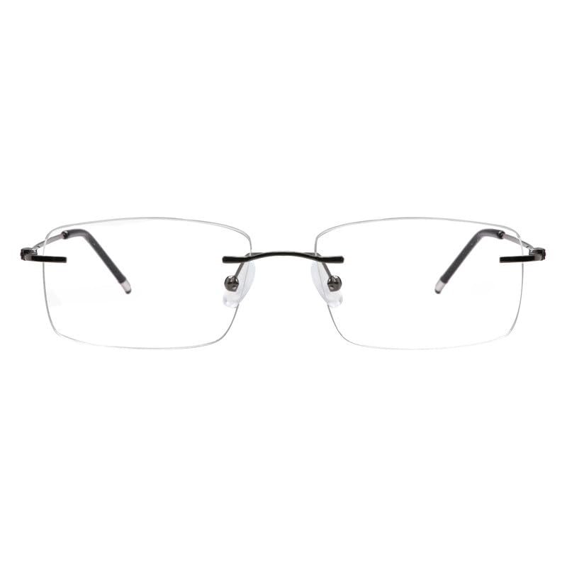 LAMBBAA Blue Light Blocking Reading Glasses,Frameless Frame Reduces Eye StrainStylish for Men and Women(black,+2.25 Magnification