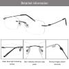 LAMBBAA Blue Light Blocking Reading Glasses,Frameless Frame Reduces Eye StrainStylish for Men and Women(black,+2.25 Magnification view 2