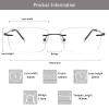 LAMBBAA Blue Light Blocking Reading Glasses,Frameless Frame Reduces Eye StrainStylish for Men and Women(black,+2.25 Magnification view 3