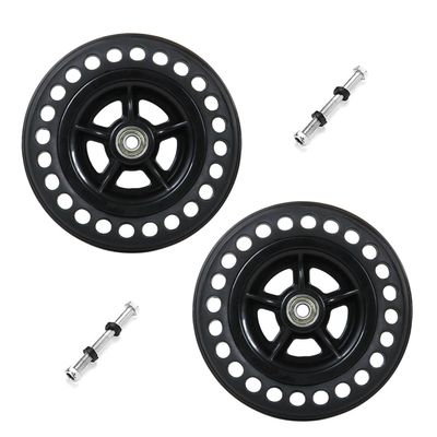 1 Pair 6/8 Inch Replacement Wheelchair Front Wheels Assembly, Black Honeycomb Polyurethane Wheelchair Caster for Disabled Old People Walkers with 5/16" (8 mm) Bearing (Size : 6inch)