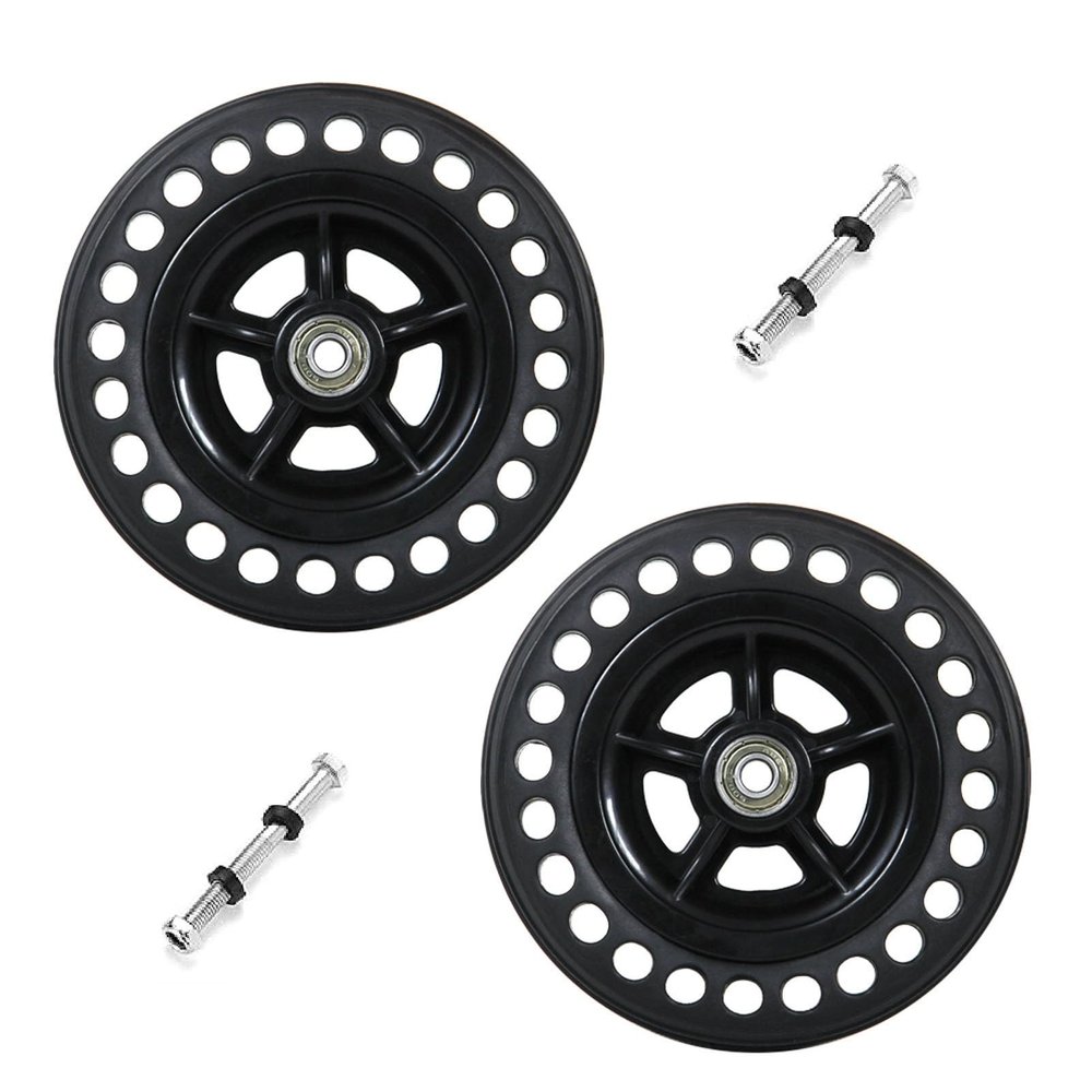 1 Pair 6/8 Inch Replacement Wheelchair Front Wheels Assembly, Black Honeycomb Polyurethane Wheelchair Caster for Disabled Old People Walkers with 5/16" (8 mm) Bearing (Size : 6inch)