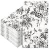 100Pcs Floral Guest Napkins Disposable Black White Wildflower Paper Napkins Black Flower Dinner Hand Napkin for Party Supplies Table Decorations view 1