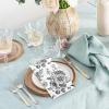 100Pcs Floral Guest Napkins Disposable Black White Wildflower Paper Napkins Black Flower Dinner Hand Napkin for Party Supplies Table Decorations view 4