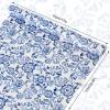 JarThenaAMCS Blue White Floral Wrapping Paper Mini Roll 17in x 32.8Ft Chinoiserie Flower Decorative Gift Wrap Paper for Birthday Wedding Baby Shower Holiday Party Supplies view 2