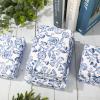 JarThenaAMCS Blue White Floral Wrapping Paper Mini Roll 17in x 32.8Ft Chinoiserie Flower Decorative Gift Wrap Paper for Birthday Wedding Baby Shower Holiday Party Supplies view 3
