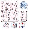 100Pcs Patriotic Guest Napkins American Red Blue Stars Disposable Napkins 4th of July Hand Paper Towel Napkins for Independence Day Bathroom Party Supplies Table Decor view 2