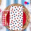 100Pcs Patriotic Guest Napkins American Red Blue Stars Disposable Napkins 4th of July Hand Paper Towel Napkins for Independence Day Bathroom Party Supplies Table Decor view 3