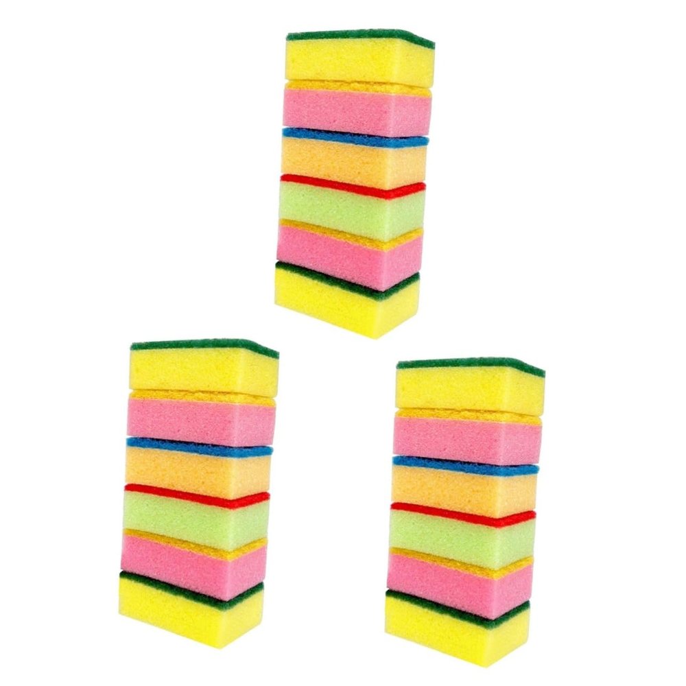 Gatuida 30pcs Non-Scratch Cleaning Sponge for Kitchen and Bathroom Eraser Sponges Unique Rippled for Effortless Dirt Removal Random Colors