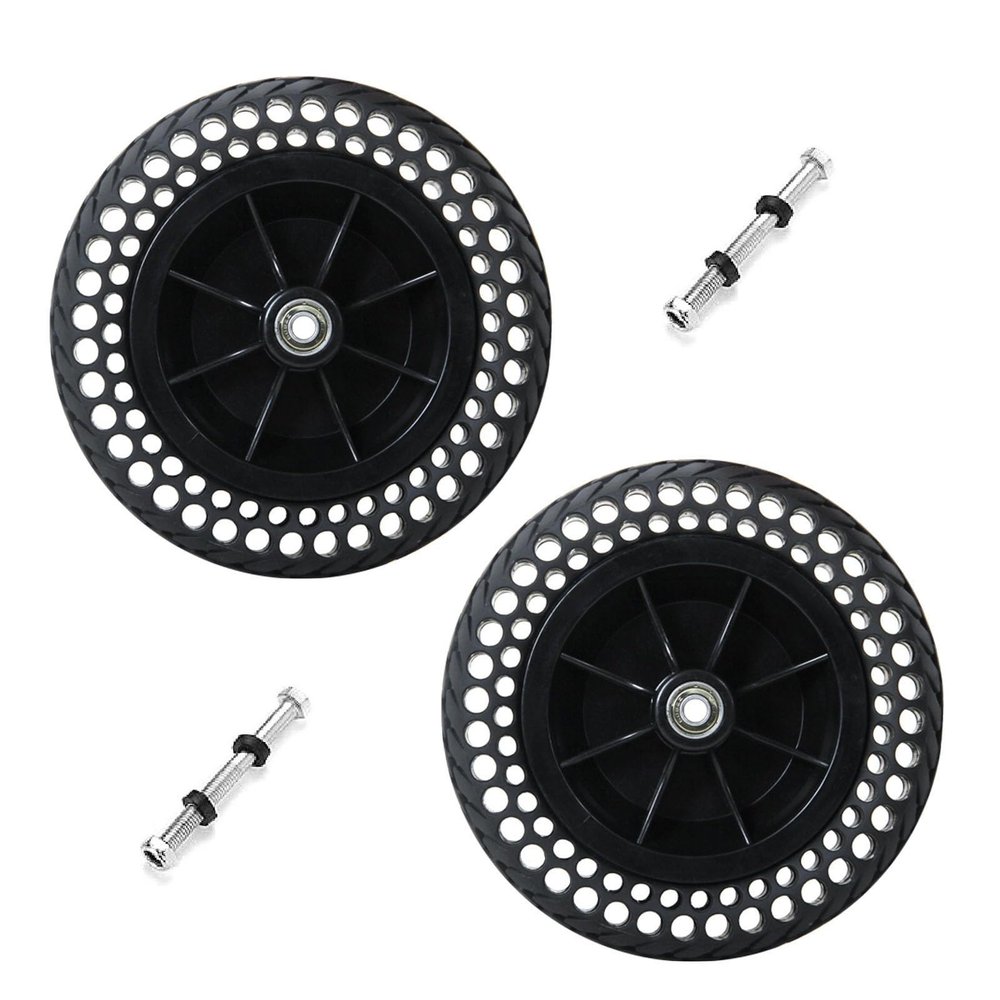 1 Pair 6/8 Inch Replacement Wheelchair Front Wheels Assembly, Black Honeycomb Polyurethane Wheelchair Caster for Disabled Old People Walkers with 5/16" (8 mm) Bearing (Size : 8inch)