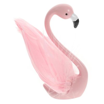 ifundom Small Flamingo Statue Realistic Resin Flamingo Figurine for Garden and Cake Decoration for Home Party and Office Desk Decor for Wedding and Outdoor Use
