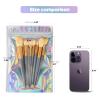 100pcs 6x9 inch Holographic Resealable Packaging Bags for Small Business Supplies- Cute Small Plastic Color Smell Proof Zipper Foil Pouch Baggies for Lip Gloss Soap Party Food Storage view 2