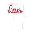 VICASKY Valentine's Day Cake Topper Flag Edible Decorations for Wedding Engagement Party view 2