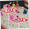 VICASKY Valentine's Day Cake Topper Flag Edible Decorations for Wedding Engagement Party view 3