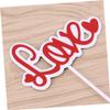 VICASKY Valentine's Day Cake Topper Flag Edible Decorations for Wedding Engagement Party view 4