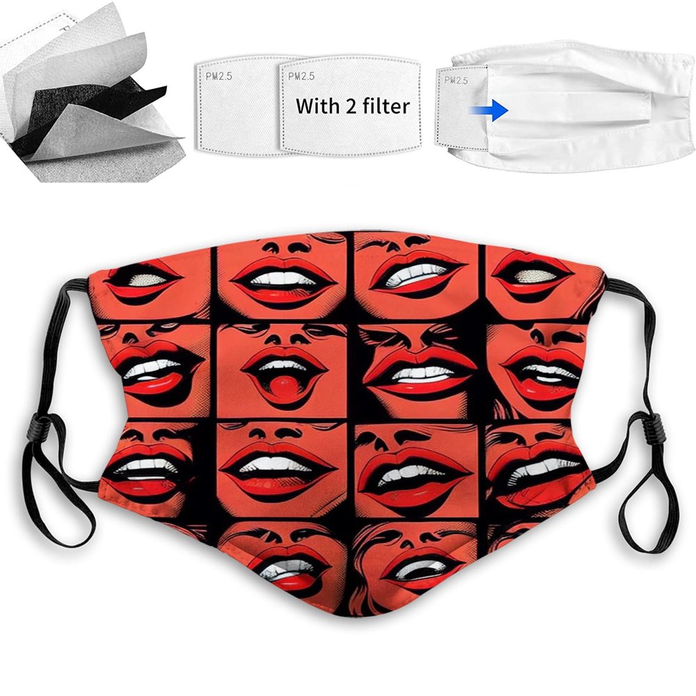 Yioniii Comfortable Printed mask,Lips Pattern Windproof Facial Decorations for Man and Woman