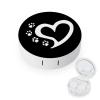 Cat Dog Paw Prints Heart Cute Contact Lens Case Round Eyes Holder Container Mini Contact Lens Storage Kit Box for Travel Home, style view 1