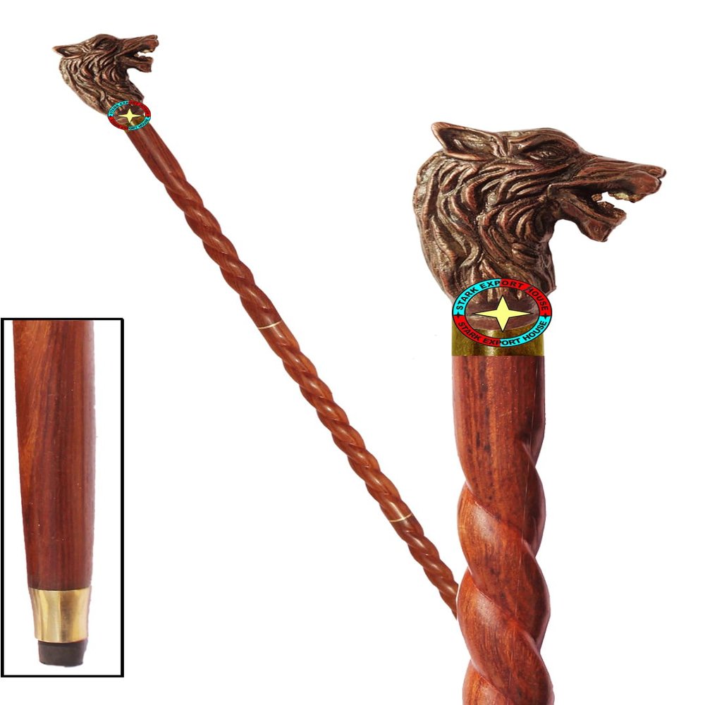 Nautical Designer Walking Stick Men & Women Canes and Wooden 37 inch Handle Natural Wood Rosewood (MORE)