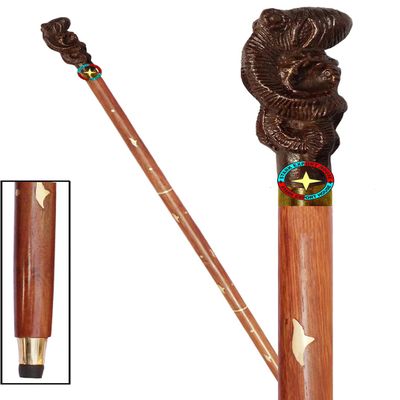 Antique Nautical Designer Walking Stick Men & Women Canes and Wooden 37 inch Handle Natural Wood Rosewood (PGUP)
