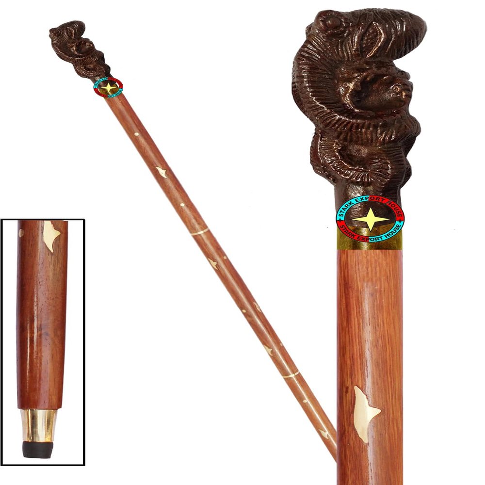 Antique Nautical Designer Walking Stick Men & Women Canes and Wooden 37 inch Handle Natural Wood Rosewood (PGUP)