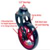 Wheelchair Caster Fork Assembly with 4"x1" Wheel. Set of 2 (Red Rim/Black Fork) view 2