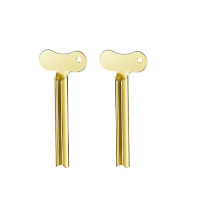Dorytop 2PCS Toothpaste Squeezer Metal Tube Squeezer Key Stainless Steel Toothpaste Roller Tube Wringer Makeup Tube Squeezer (Gold)