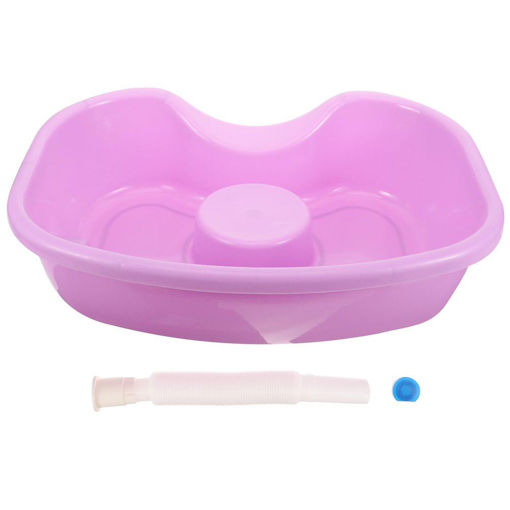 Healeved Portable Flat Lying Shampoo Basin with Comfortable Neck Rest for Bedridden Patients Elderly and Pregnant Women Large 17.71X13.77 Inch Hair Washing Basin for Home Care