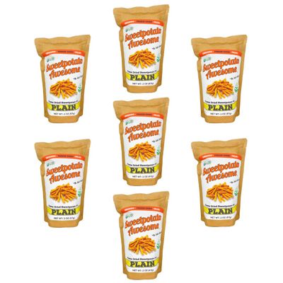 Freeze Dried Organic Plain (No Salt) Sweetpotato Fries - 7 Pack of 2 oz Pouches