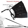 Yioniii Comfortable Printed mask,Golden butterfly with gemstones on black background pattern Windproof Facial decorations for man and woman view 4