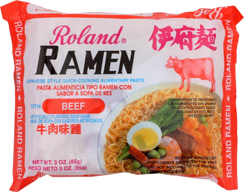 Roland Beef Flavored Ramen Noodles, 3.05 Ounces (Pack Of 30)