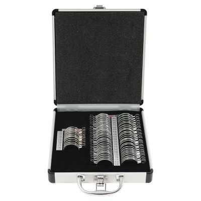 HinLIaDa 68PCS Optical Trial Lens Set Kit, Metal Rim Aluminum Optometry Kit Case Box Trial Frame, Ophthalmology Optometry Kit Trial Frame Optometry Optician Eye Test Glasses Ophthalmic Lenses, Black