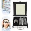 HinLIaDa 68PCS Optical Trial Lens Set Kit, Metal Rim Aluminum Optometry Kit Case Box Trial Frame, Ophthalmology Optometry Kit Trial Frame Optometry Optician Eye Test Glasses Ophthalmic Lenses, Black view 2