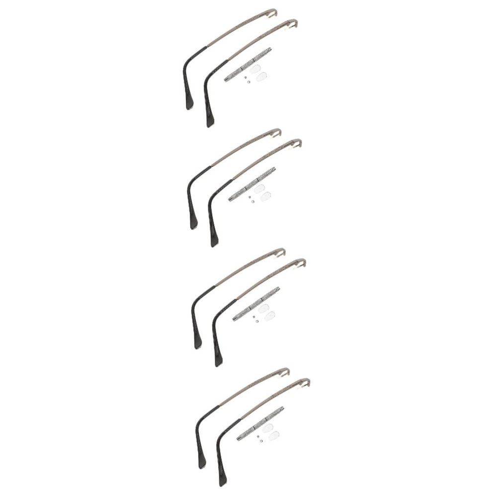 Healeved 4sets Eyeglasses Repair Kit Glasses Legs Nose Pads and Screwdriver Eyewear Replacement Parts for Comfortable Fit and Easy Installation