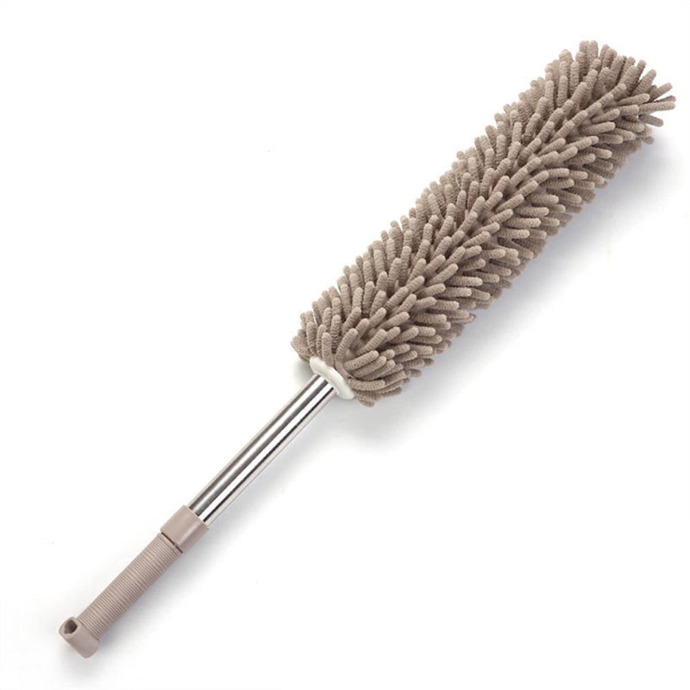 HAdLAm Underbed Sweeper, Dusters for Cleaning, Household Electrostatic Feather Duster, Crevice Cleaning Brush (Color : Brown)