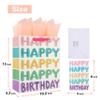13" Large Colorful Gift Bag Set with Greeting Card and Tissue Papers (Happy Happy Happy Happy Birthday) for Girls' Birthday Party, Women's Birthday Parties, Baby Shower, Baby Girl - 10.2x5.2x13, 1 Pcs. view 2