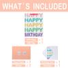 13" Large Colorful Gift Bag Set with Greeting Card and Tissue Papers (Happy Happy Happy Happy Birthday) for Girls' Birthday Party, Women's Birthday Parties, Baby Shower, Baby Girl - 10.2x5.2x13, 1 Pcs. view 3