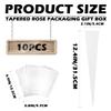 10 Pcs Single Roses Flower Gift Box Cone Flower Bouquet Wrapping Paper Rose Packaging Bags for Valentines Day Birthday, White, Inches view 2